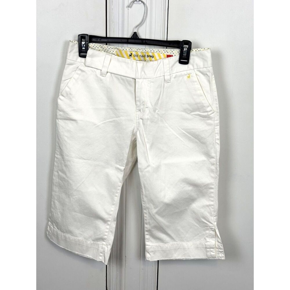 Old Navy Prep crop white womens pants 6